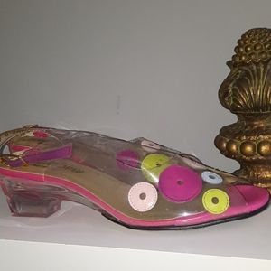 Retro Fushia Clear Slingbacks
